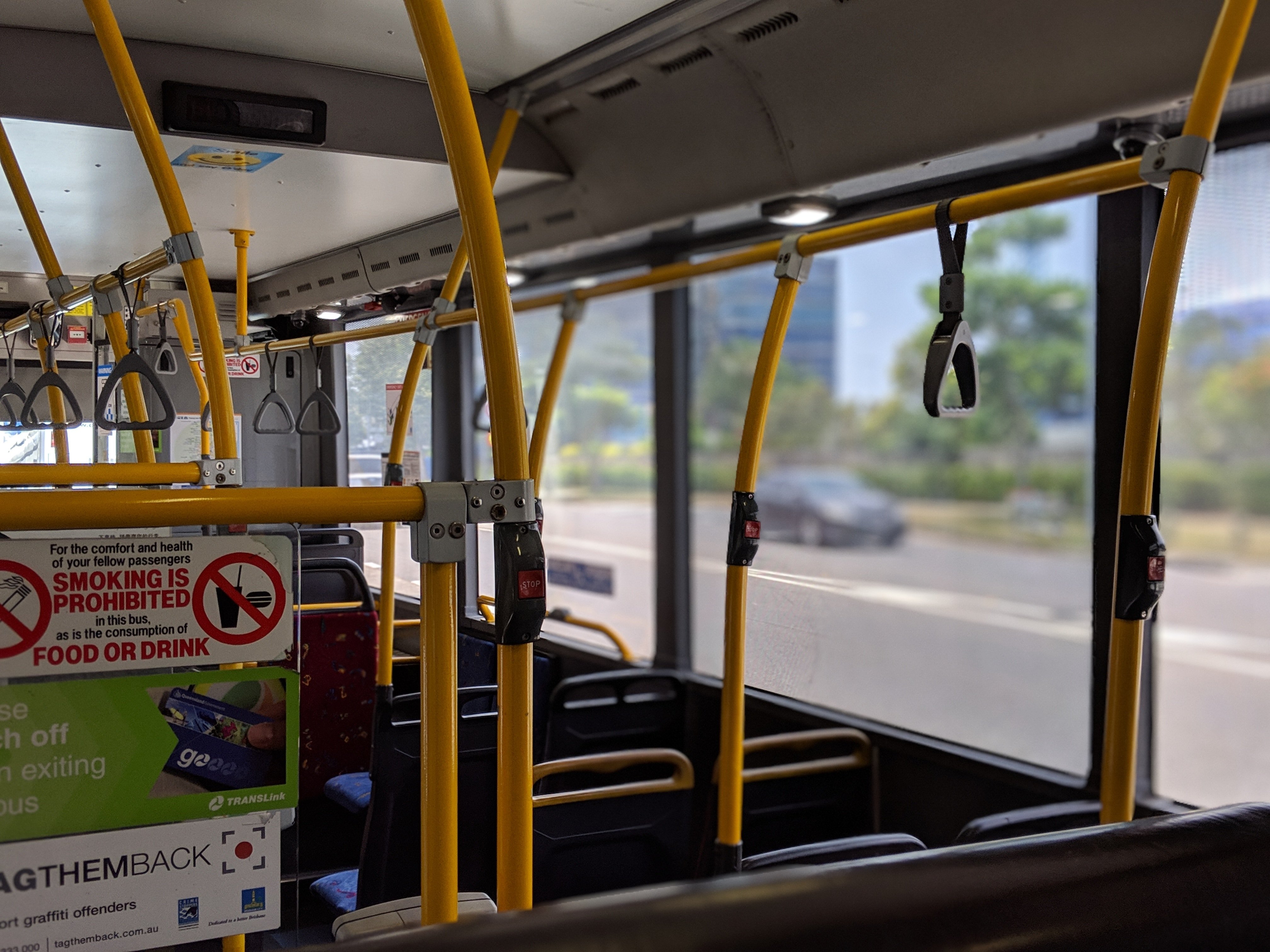 Inside a Brisbane Translink bus